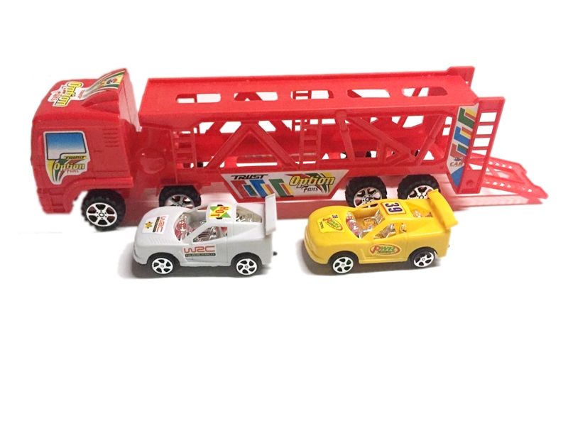 实色惯性拖头车（红黄2色 载2只滑行车仔） - HP1120907