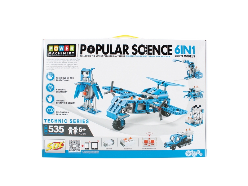 6 IN 1 4CH R/C BLOCK CAR W/LIGHT INCLUDED BATTERY,535PCS - HP1121588