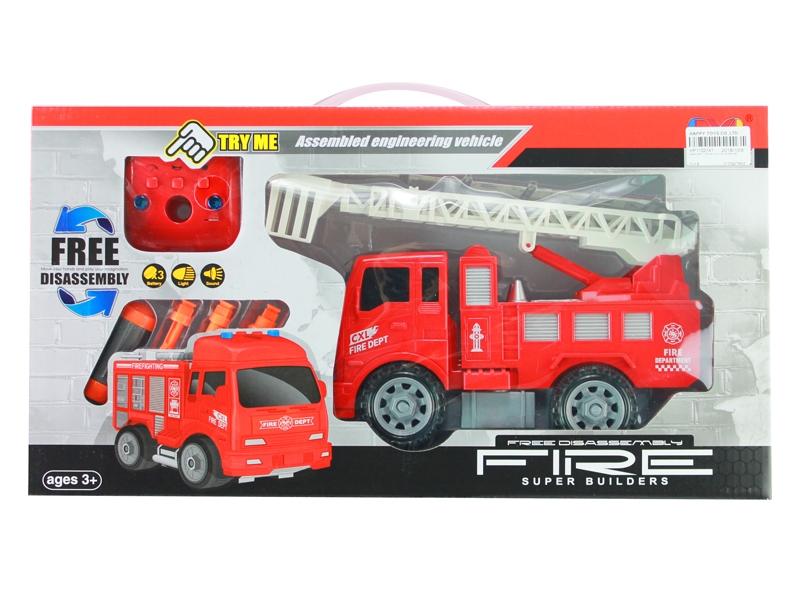 ASSEMBLE FREE WAY FIRE TRUCK W/LIGHT & MUSIC INCLUDED BATTERY - HP1122141