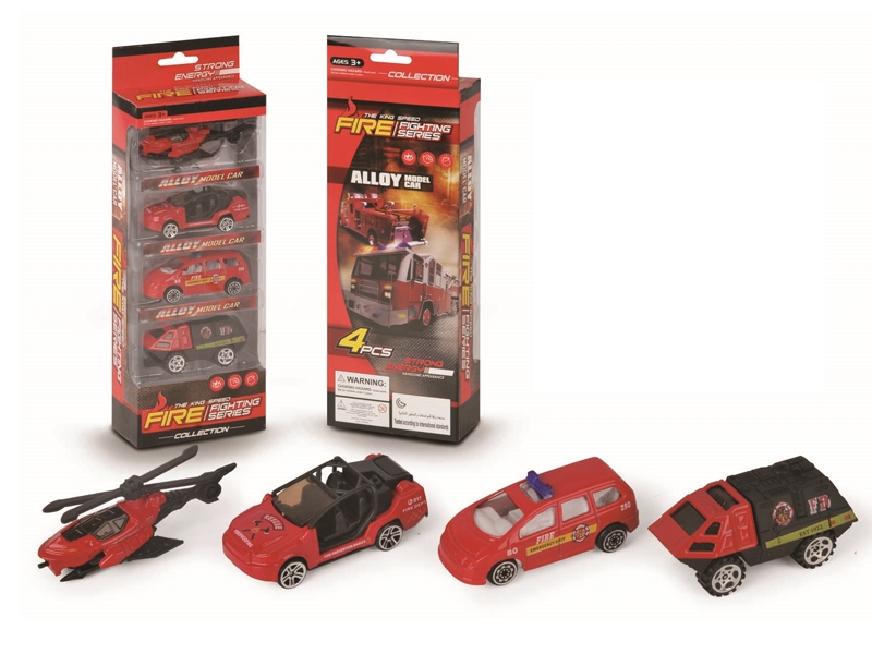 FREE WAY DIE CAST FIRE FIGHTING TRUCK 4PCS - HP1122173