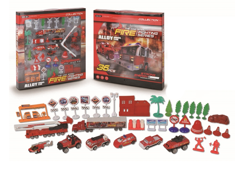 FREE WAY DIE CAST FIRE FIGHTING TRUCK SET - HP1122211