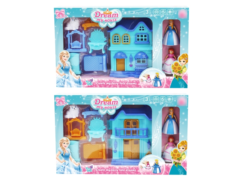 VILLA SET W/TOP PRINCESS & ACCESSORIES & LIGHG & MUSIC INCLUDED BUTTONCELL 2ASST - HP1122969