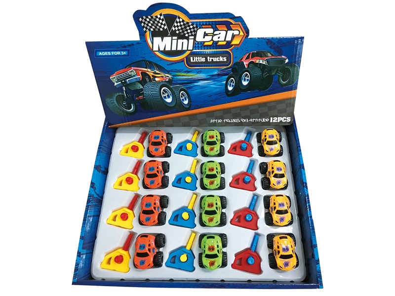 PRESS & GO CAR ORANGE/GREEN/YELLOW,12PCS/DISPLAY BOX - HP1123334