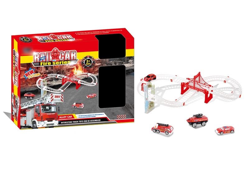 B/O RAIL CAR W/LIGHT & MUSIC & DIE CAST FIRE ENGINE 2PCS - HP1123827