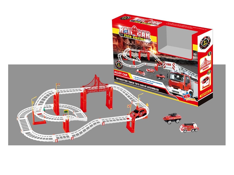 B/O RAIL CAR W/LIGHT & MUSIC & DIE CAST FIRE ENGINE 2PCS - HP1123828