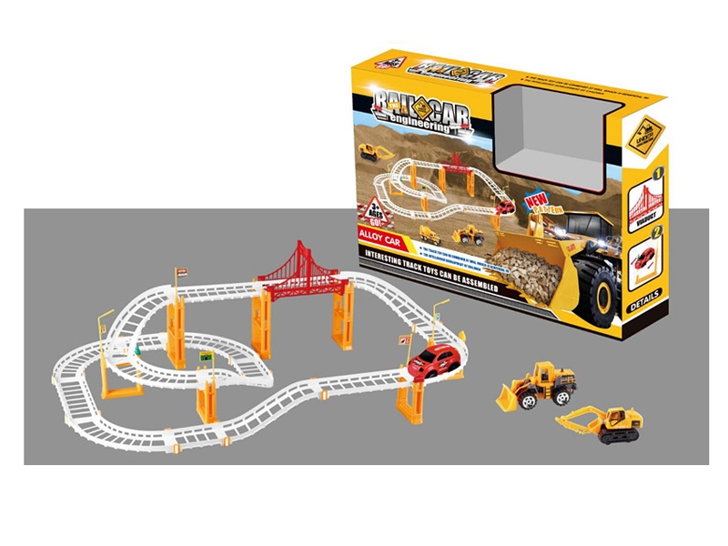B/O RAIL CAR W/LIGHT & MUSIC & DIE CAST CONSTRUCTION CAR 2PCS - HP1123829