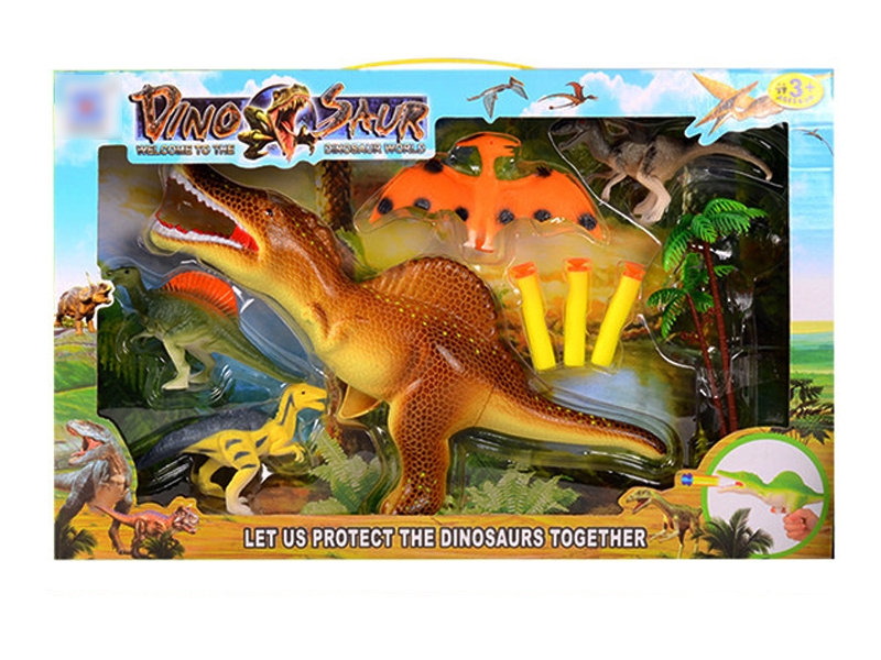 SOFT SHOOTING GUN W/ DINOSAUR 4ASST - HP1123984