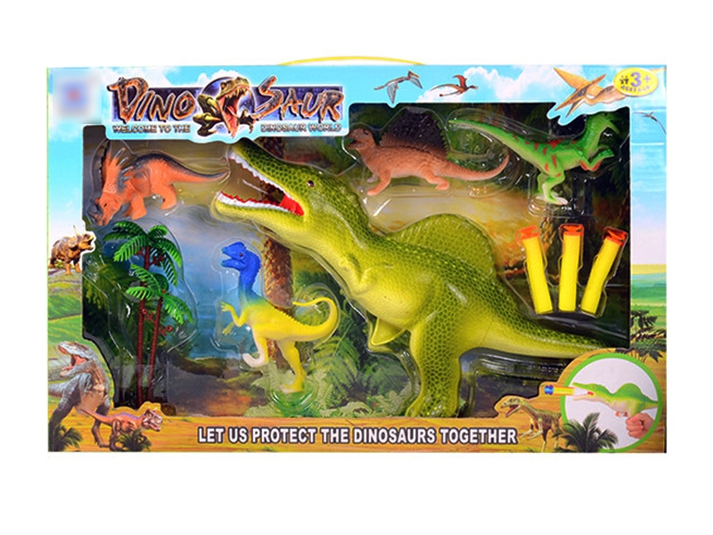SOFT SHOOTING GUN W/ DINOSAUR 4ASST - HP1123985