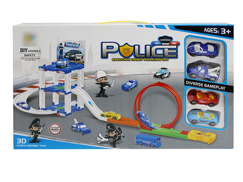 PRESS AND GO RAILWAY TRACK W/FREE WAY CAR 4PCS - HP1124007