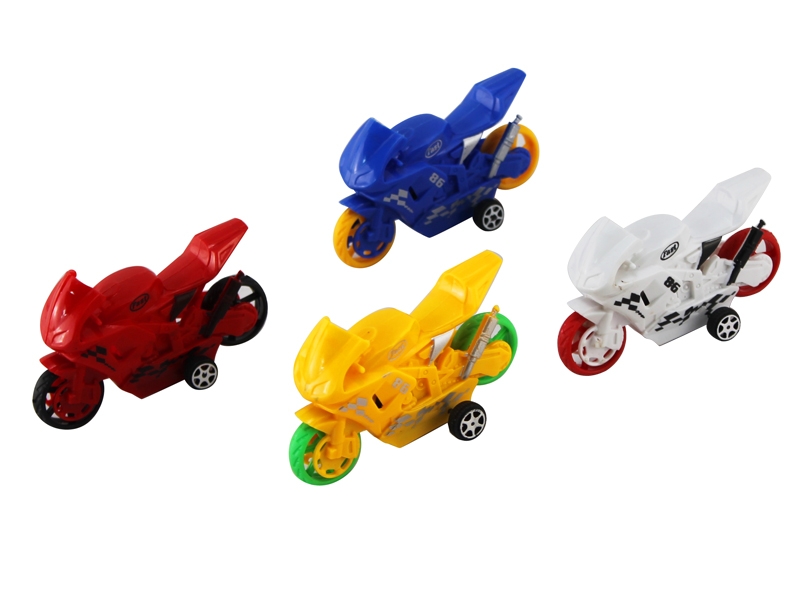 PULL BACK MOTORCYCLE,RED/YELLOW/BLUE/WHITE - HP1124989