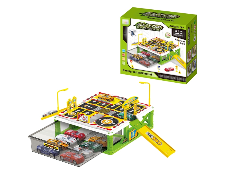 PARKING LOT W/FREE WAY DIE CAST CAR & PLANE - HP1125570