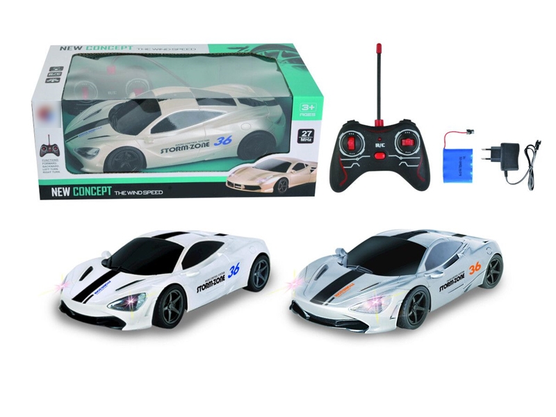 4 FUNCTION R/C CAR W/LIGHT & INCLUDED BATTERY  GRAY & WHITE - HP1125609