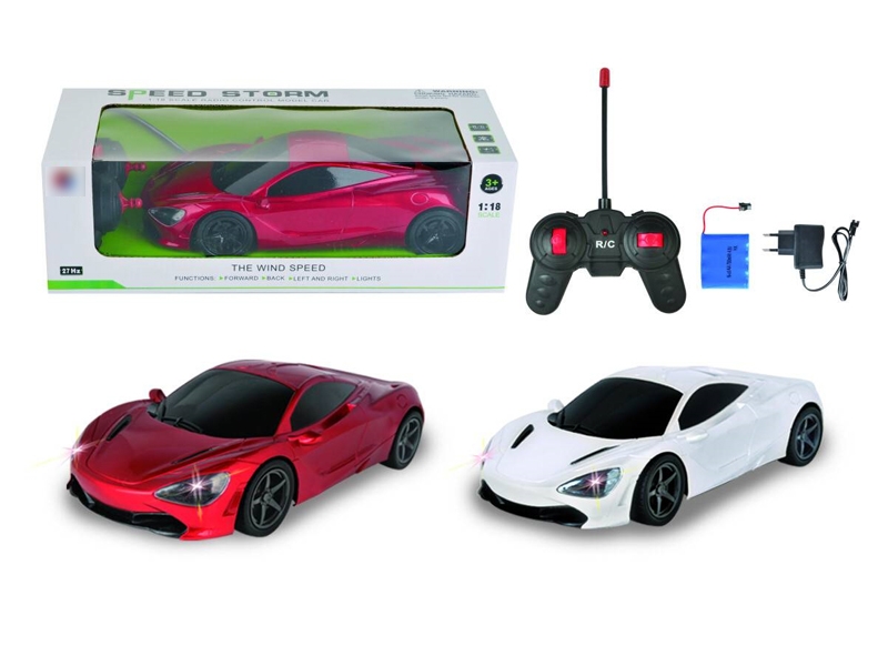 4 FUNCTION R/C CAR W/LIGHT & INCLUDED BATTERY RED & WHITE - HP1125613