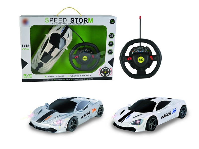 4 FUNCTION R/C CAR W/LIGHT GRAY & WHITE - HP1125616