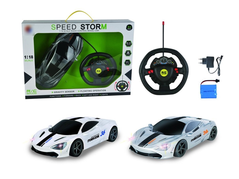 4 FUNCTION R/C CAR W/LIGHT & INCLUDED BATTERY WHITE & BLACK - HP1125618