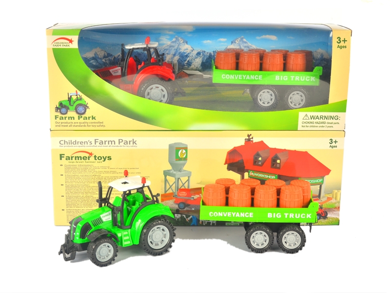 FRICTION FARMER TRUCK W/LIGHT & SOUND & INCLUDED BATTERY RED & GREEN - HP1126080