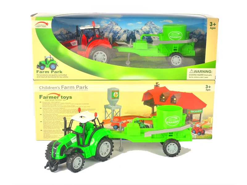 FRICTION FARMER TRUCK W/LIGHT & SOUND & INCLUDED BATTERY RED & GREEN - HP1126082