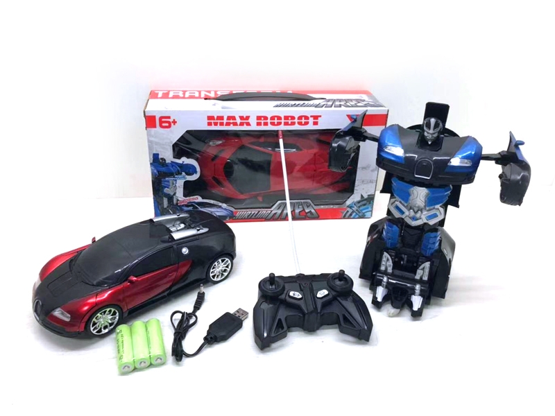 1:18布加迪变形遥控车，包充电(红 蓝) - HP1126295