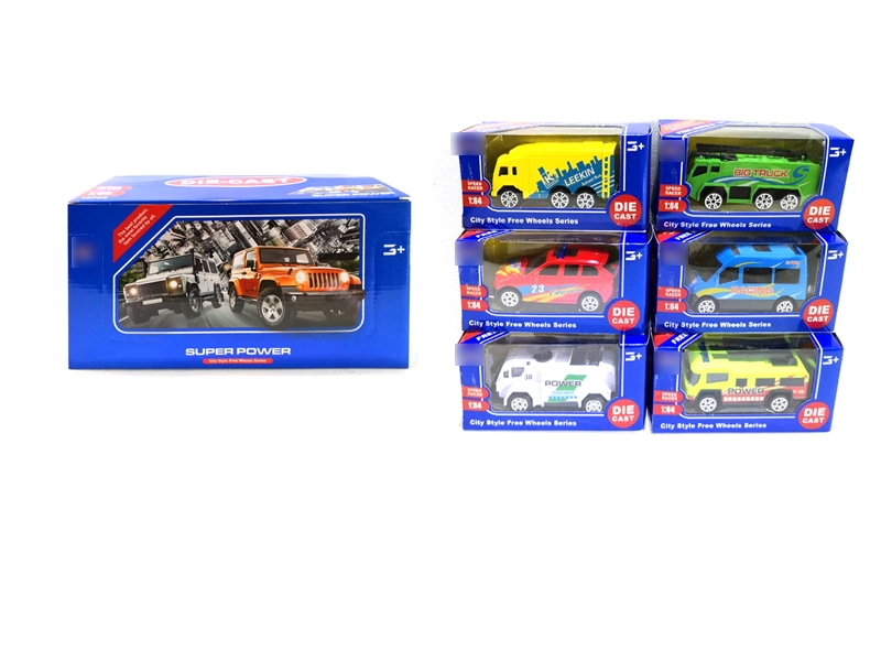 1:64 FREE WAY DIE CAST CAR,6ASST,36PCS/DISPLAY BOX - HP1127304