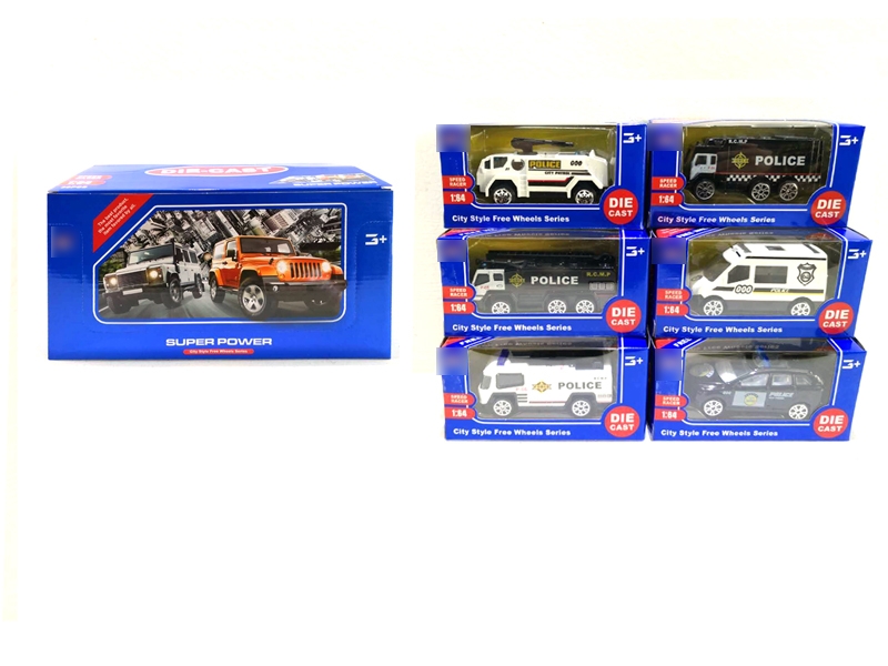 1:64 FREE WAY DIE CAST POLICE CAR,6ASST,36PCS/DISPLAY BOX - HP1127307
