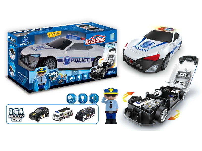 PARKING LOT W/LIGHT & MUSIC & FREE WAY DIE CAST CAR 3PCS,INCLUDED BATTERY - HP1127786