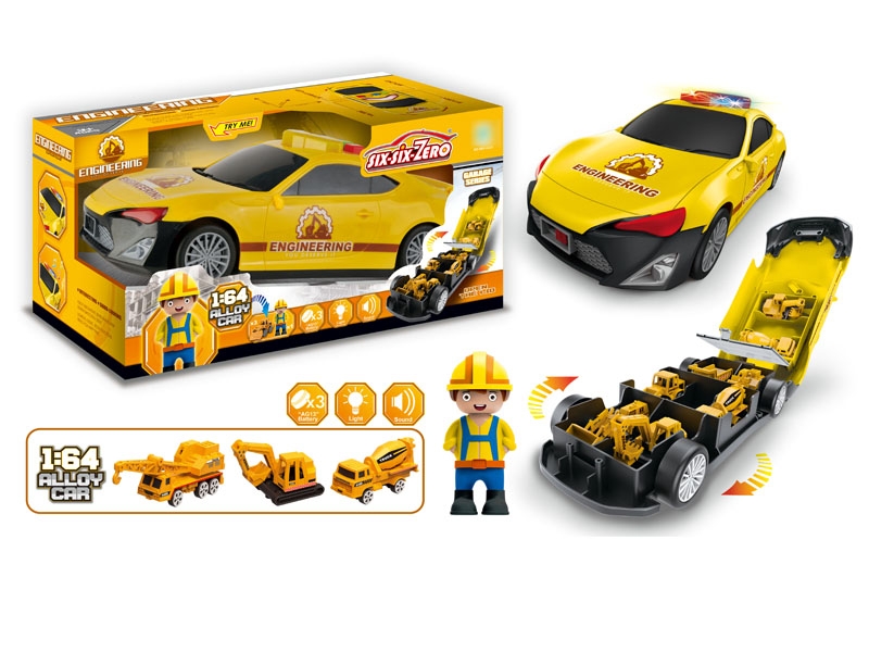 PARKING LOT W/LIGHT & MUSIC & FREE WAY DIE CAST CAR 3PCS,INCLUDED BATTERY - HP1127788