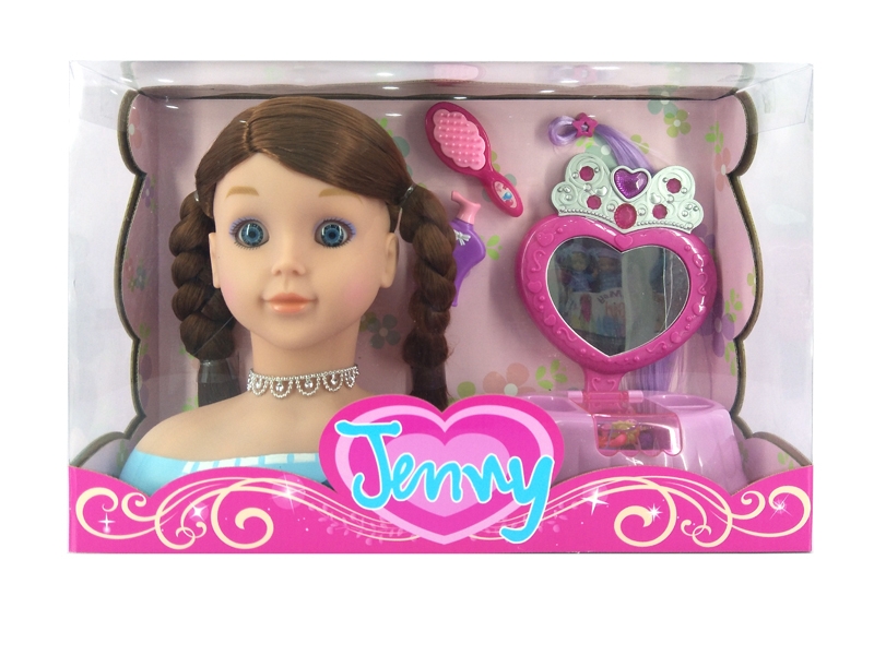 27CM RUBBER DOLL HEAD W/BEAUTY SET - HP1129157