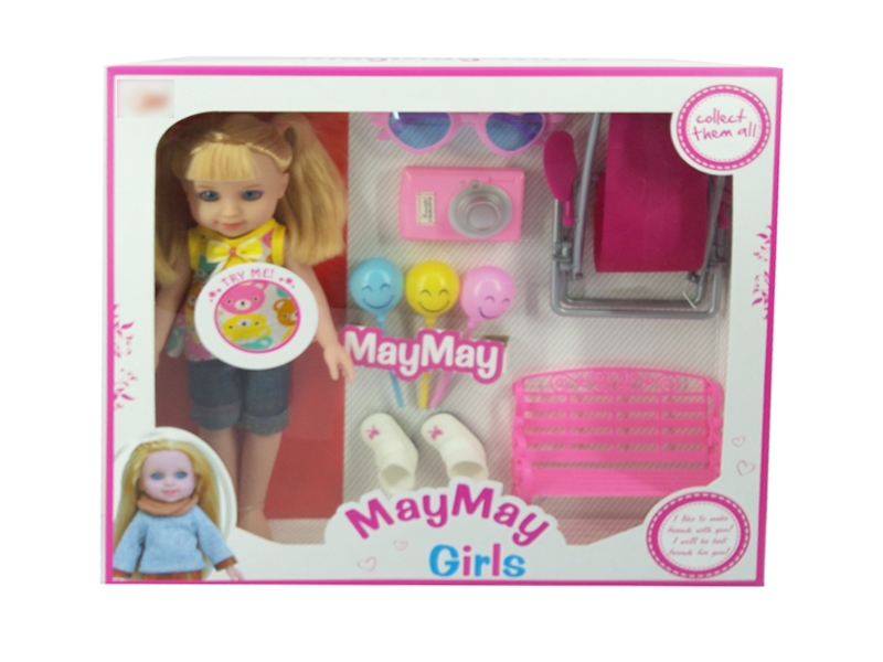 30CM FASHION BLOW MOLD BODY DOLL W/ENGLISH SONG & W/ACCESSORIES SET - HP1129163