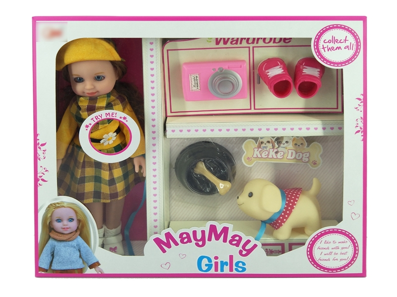 30CM FASHION BLOW MOLD BODY DOLL W/ENGLISH SONG & W/ACCESSORIES SET - HP1129164