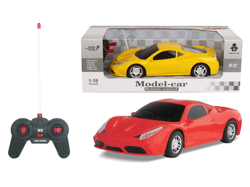 1:18 四通遥控车法拉利458，红，黄 - HP1129395