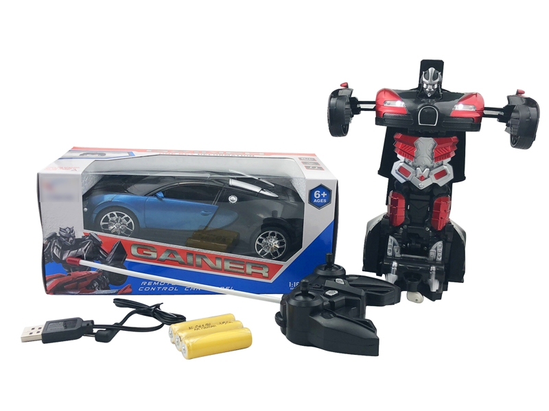 1:18布加迪变形遥控车，包充电红蓝 - HP1130054