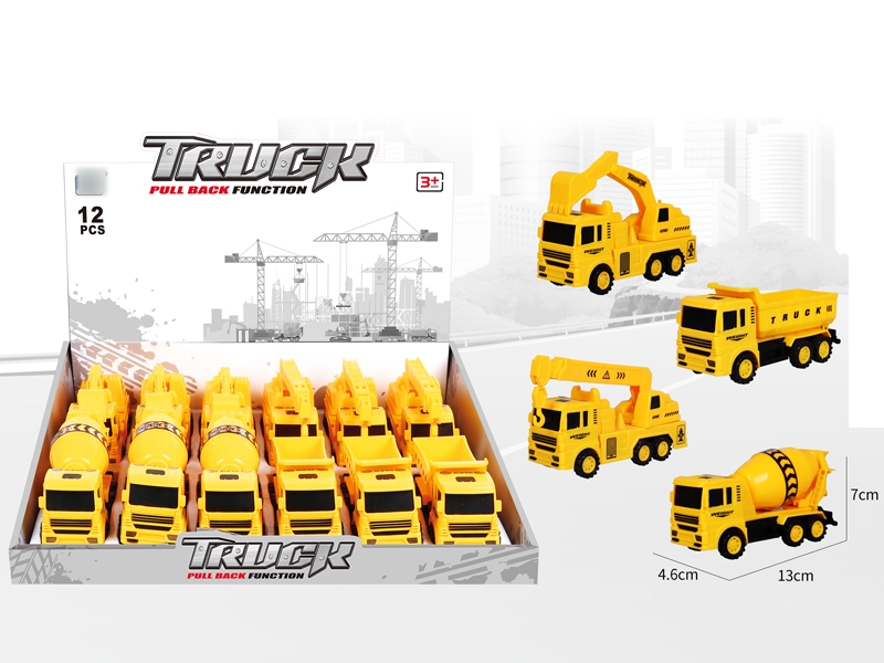 PULL BACK CONSTRUCTION CAR,12PCS/DISPLAY BOX - HP1130496