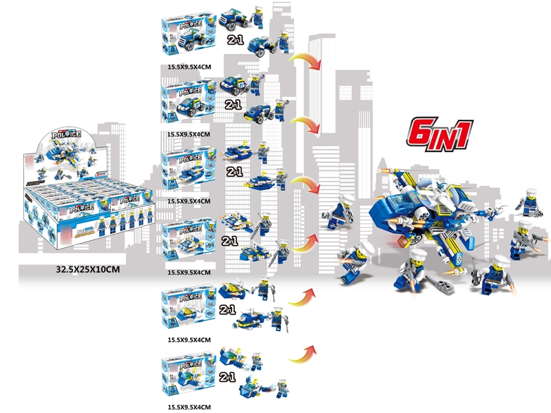 BUILDING BLOCKS 6 ASST.12 PCS/DISPLAY BOX - HP1130560