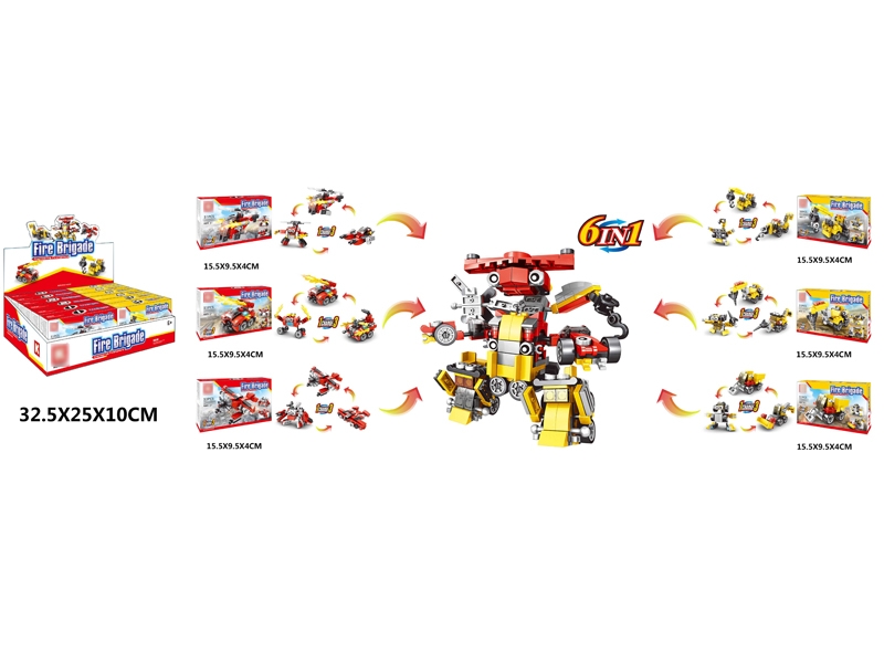 BUILDING BLOCK 6 ASST. 12 PCS/DISPLAY BOX - HP1130567