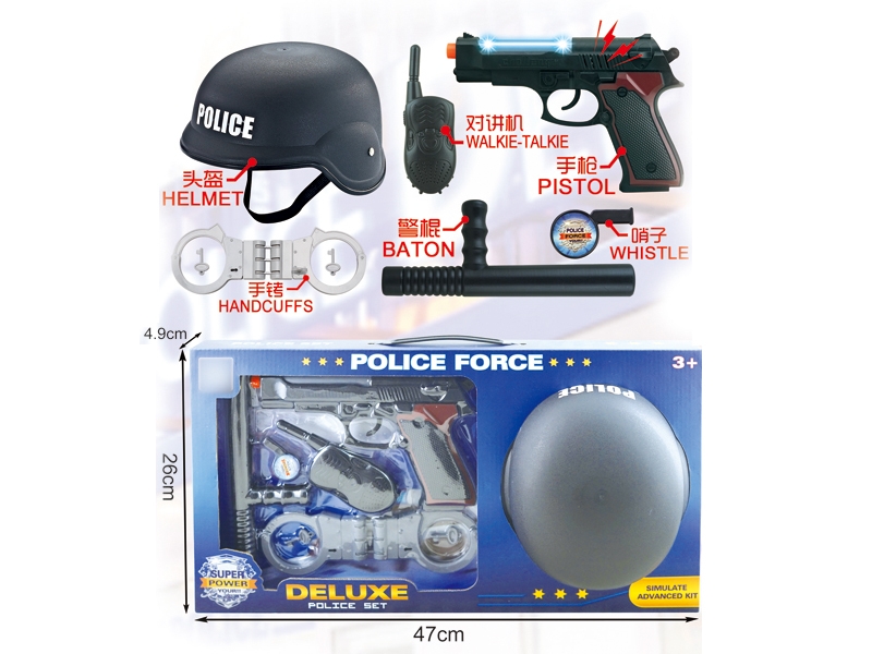 POLICE SET,GUN W/LIGHT & SOUND,INCLUDED BATTERY - HP1130885