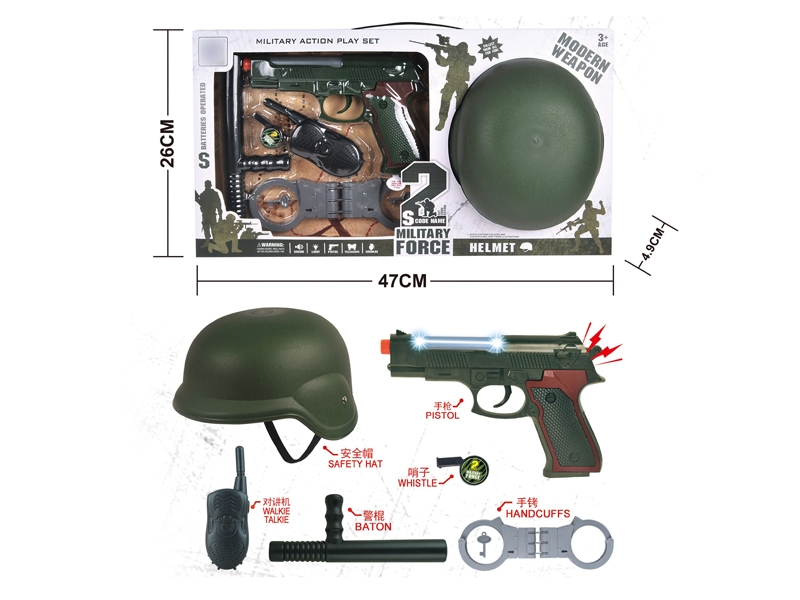 POLICE SET,GUN W/LIGHT & SOUND,INCLUDED BATTERY - HP1130891