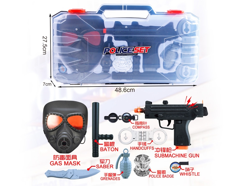 POLICE SET,GUN W/LIGHT & SOUND,INCLUDED BATTERY - HP1130898