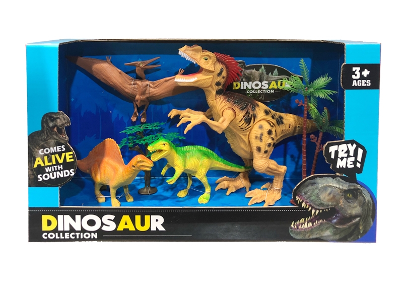 DINOSAUR PLAY SET W/LIGHT & SOUND INCLUDE BATTERY - HP1131005