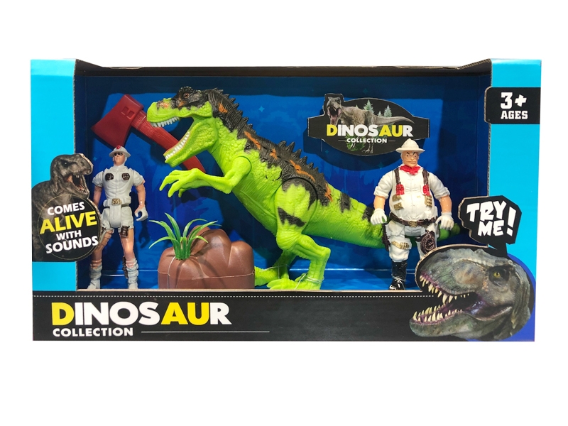 DINOSAUR PLAY SET W/LIGHT & SOUND INCLUDE BATTERY - HP1131007