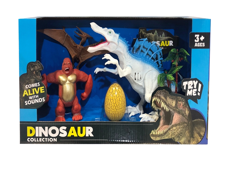DINOSAUR PLAY SET W/LIGHT & SOUND INCLUDE BATTERY - HP1131015