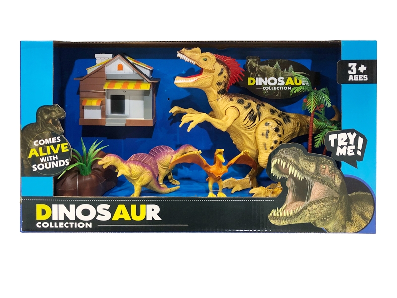 DINOSAUR PLAY SET W/LIGHT & SOUND INCLUDE BATTERY - HP1131017