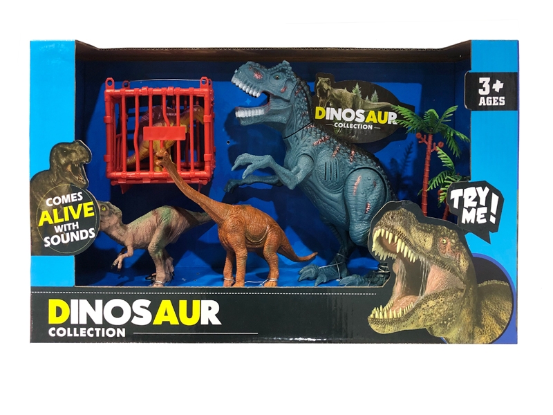 DINOSAUR PLAY SET W/LIGHT & SOUND INCLUDE BATTERY - HP1131042
