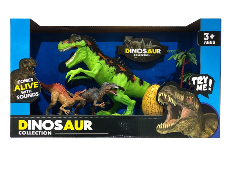 DINOSAUR PLAY SET W/LIGHT & SOUND INCLUDE BATTERY - HP1131043