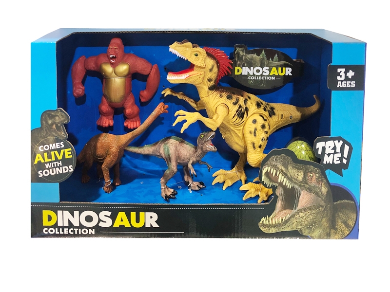 DINOSAUR PLAY SET W/LIGHT & SOUND INCLUDE BATTERY - HP1131045