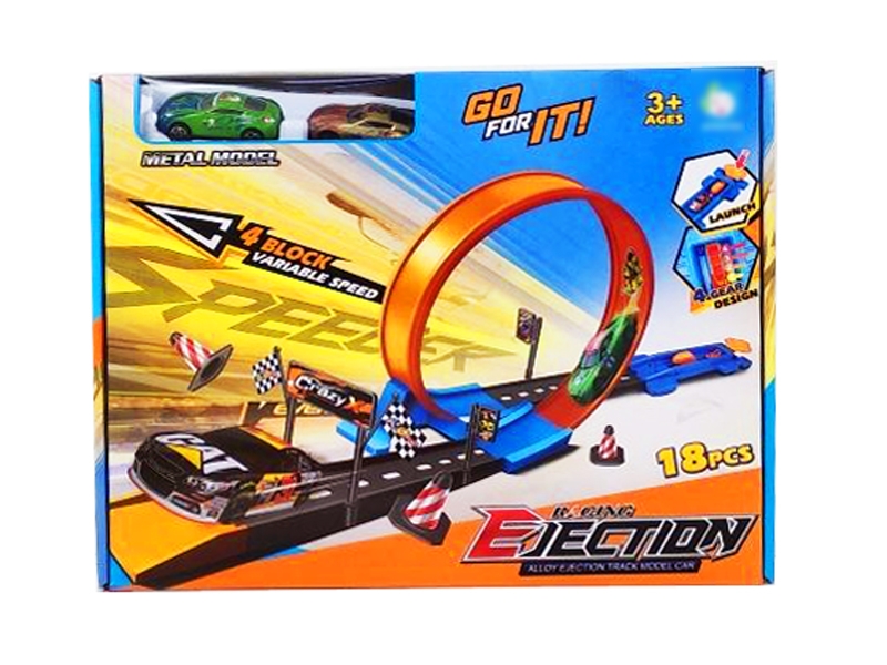 PRESS AND GO RAILWAY TRACK W/FREE WAY DIE CAST CAR 2PCS - HP1131531