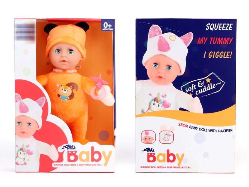 30CM COTTON BODY DOLL W/LAUGHTER,INCLUDED BATTERY - HP1132002