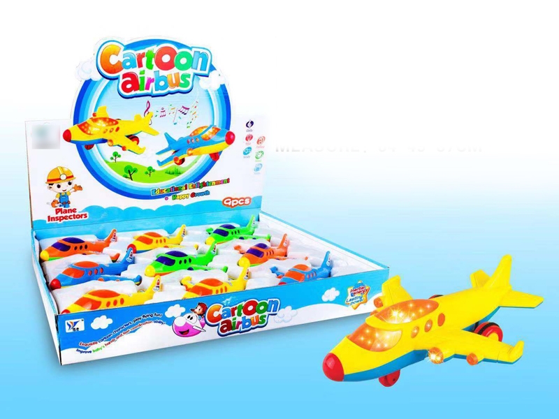 FRICTION PLANE W/LIGHT & MUSIC,9PCS/DISPLAY BOX,BLUE/ORANGE/YELLOW/GREEN - HP1132385