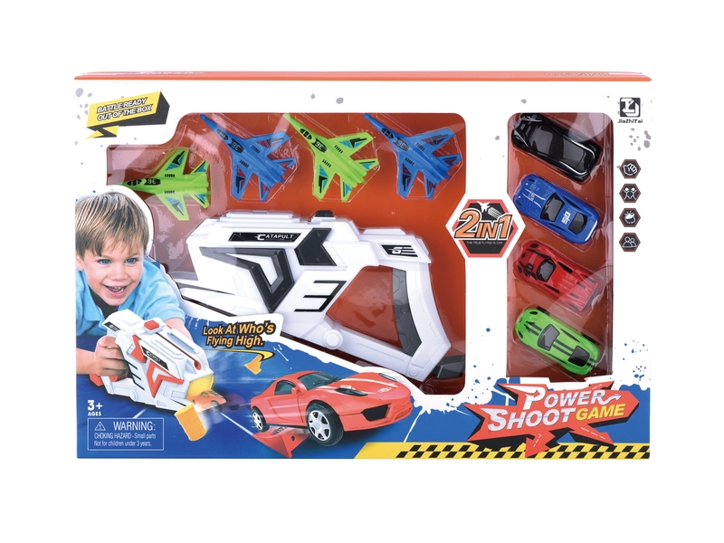 PRESS & GO SHOOTING GAME W/4 CARS & 4 PLANES - HP1132547