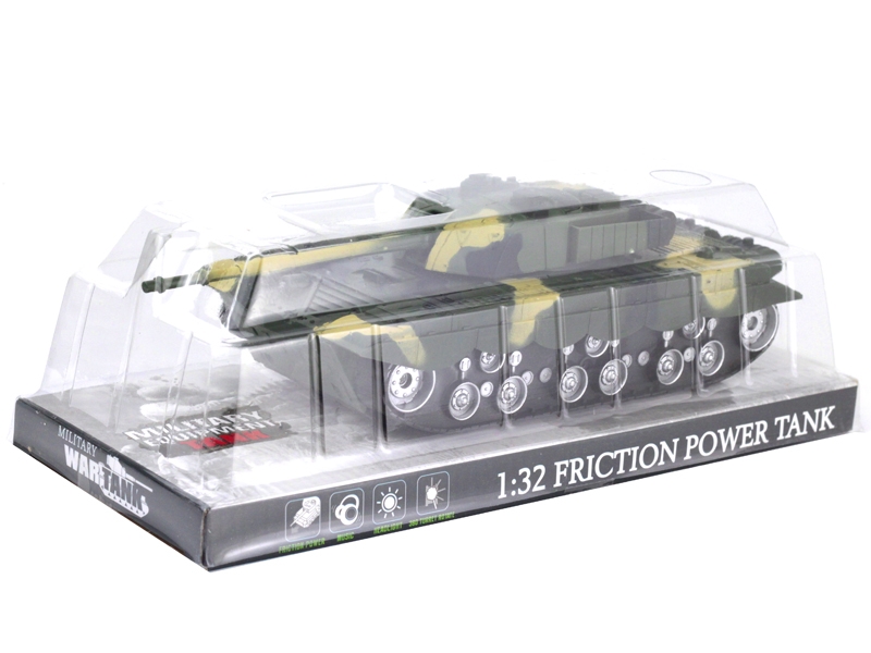 FRICTION TANK W/LIGHT & MUSIC,INCLUDED BATTERY，YELLOW/GREEN - HP1132702
