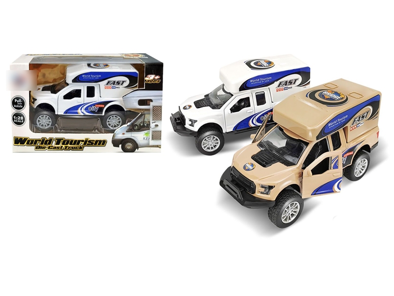 PULL BACK DIE CAST CAR WHITE/YELLOW - HP1133472